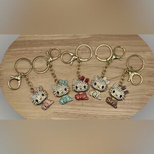 Hello Kitty Full Body 3D Rhinestone Purse Bag Charm Keychain New